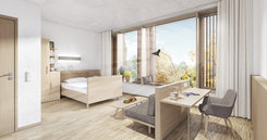 Particularly important for psychiatric clinics: rooms where patients can feel at ease.